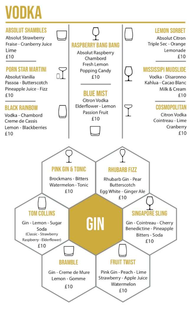 vudu york drinks menu spirits