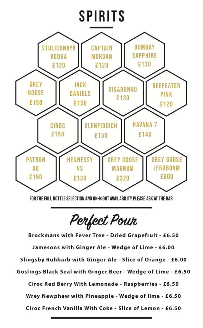 vudu york drinks menu spirits